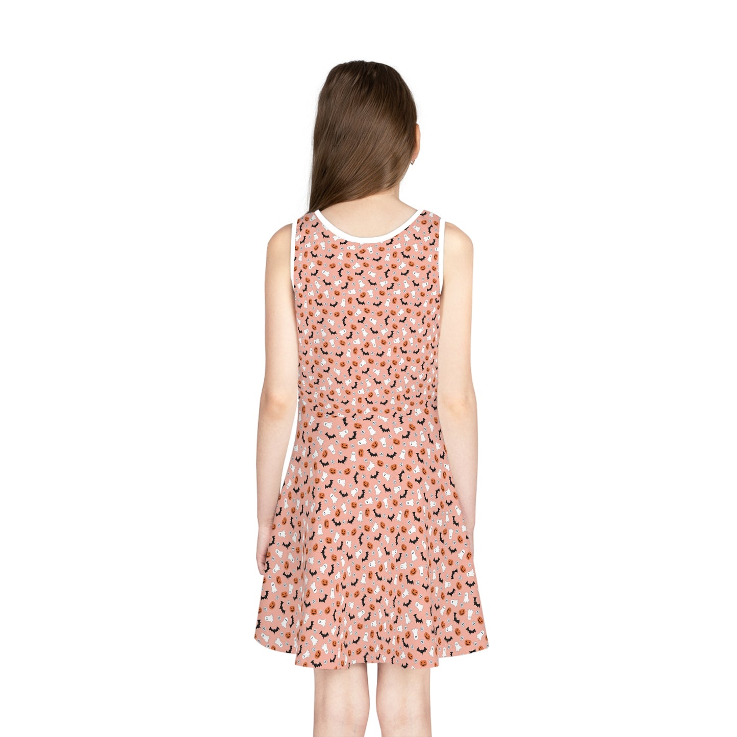 Orange Halloween Girls' Sleeveless Sundress (AOP)