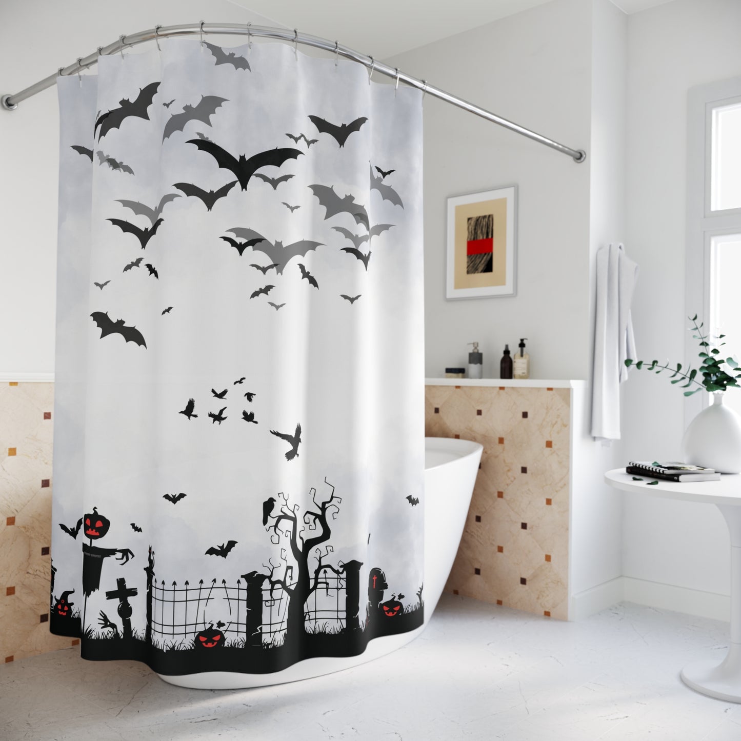 Windsor Wonders White Graveyard Shower Curtains