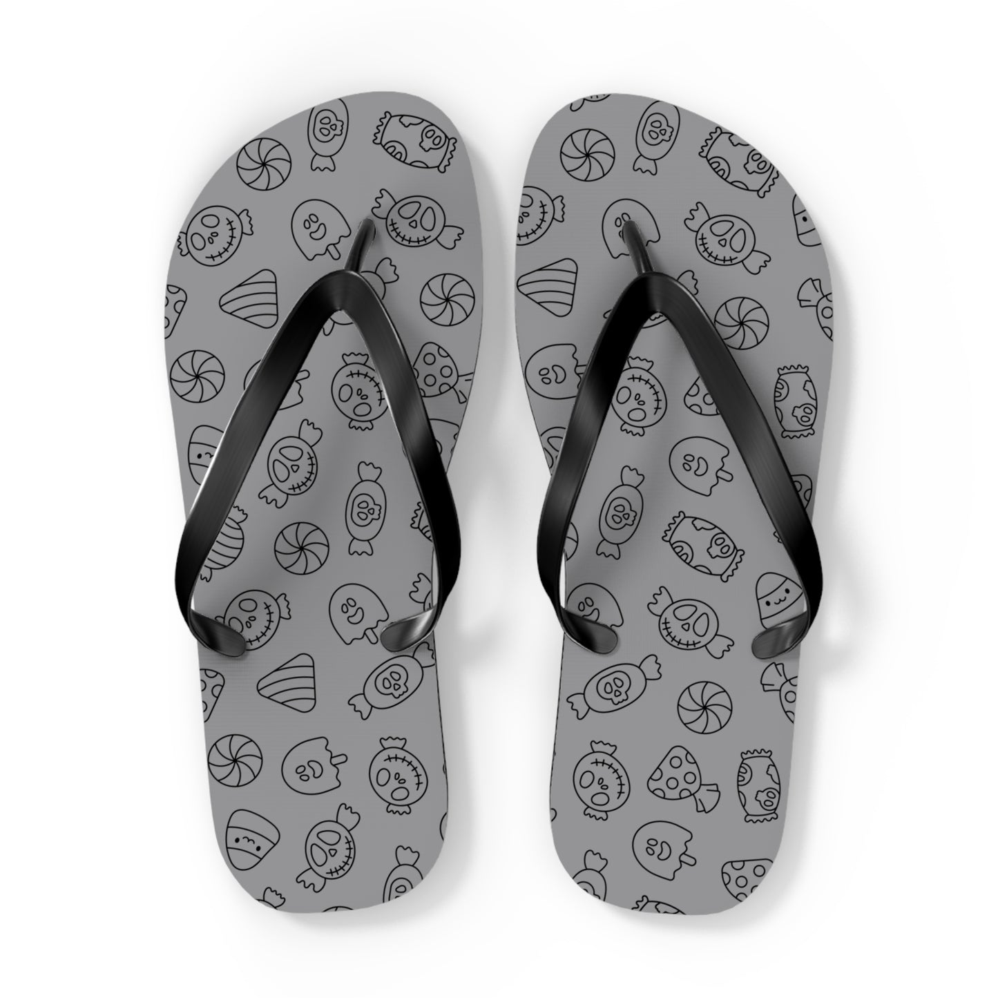 Windsor Wonders Grey Halloween Candy Flip Flops