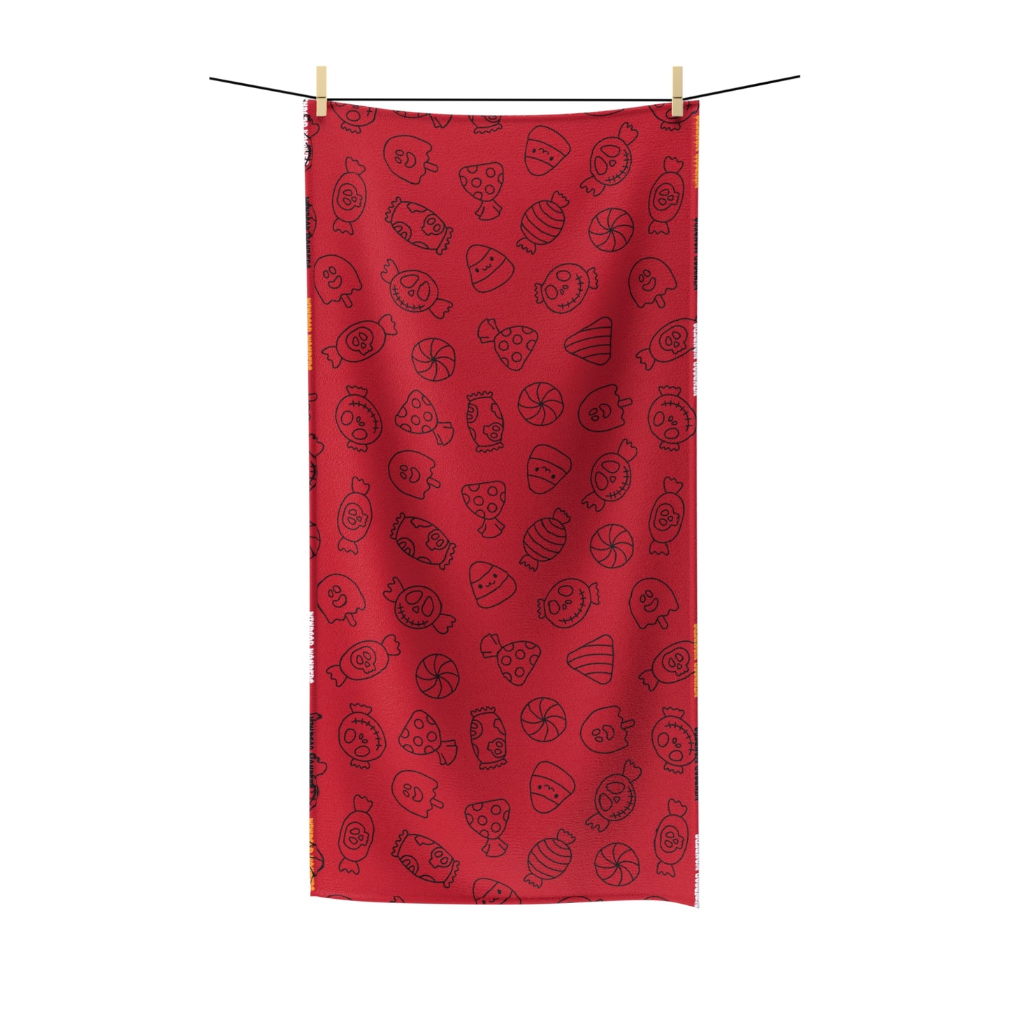 Windsor Wonders Dark Red Halloween Candy Polycotton Towel