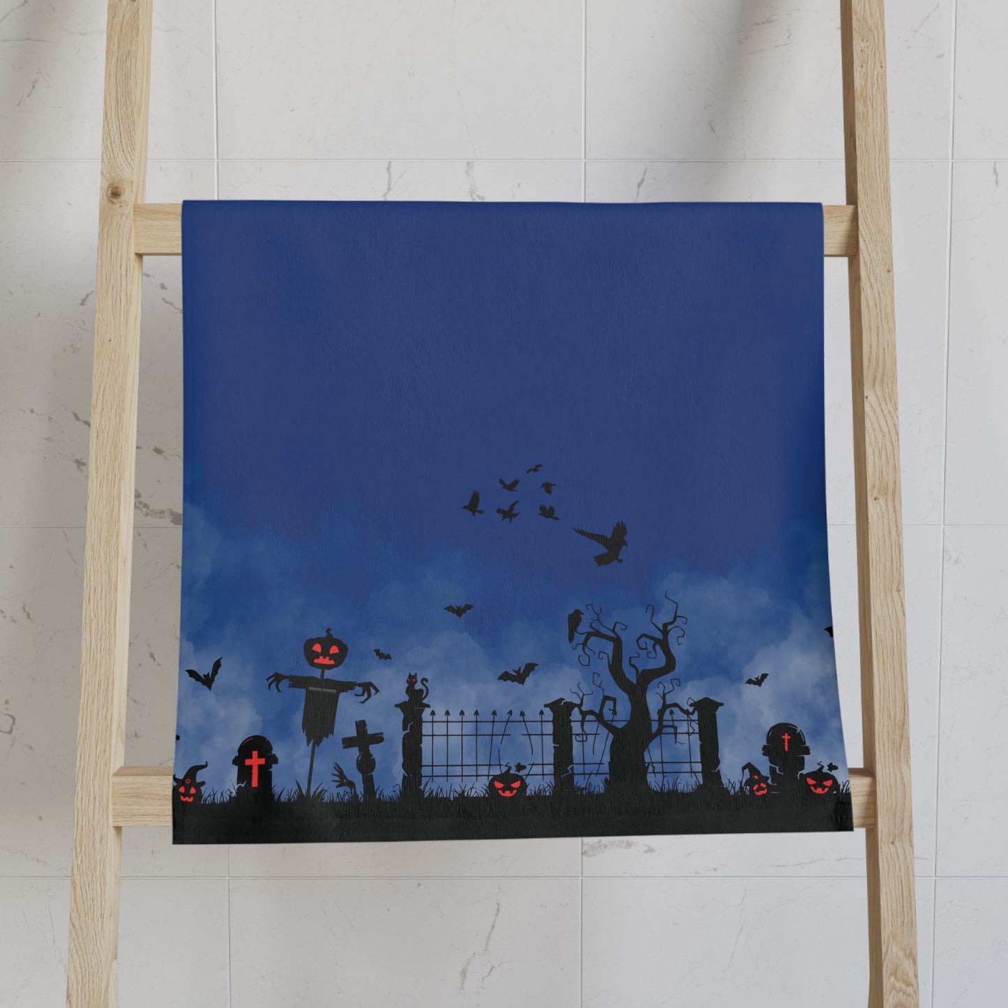 Windsor Wonders Dark Blue Graveyard Hand Towel