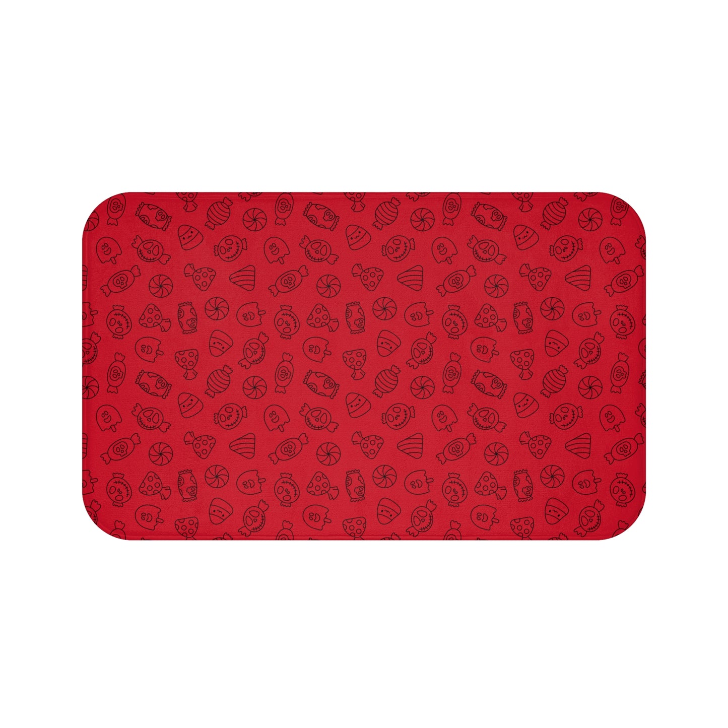 Windsor Wonders Dark Red Halloween Candy Bath Mat