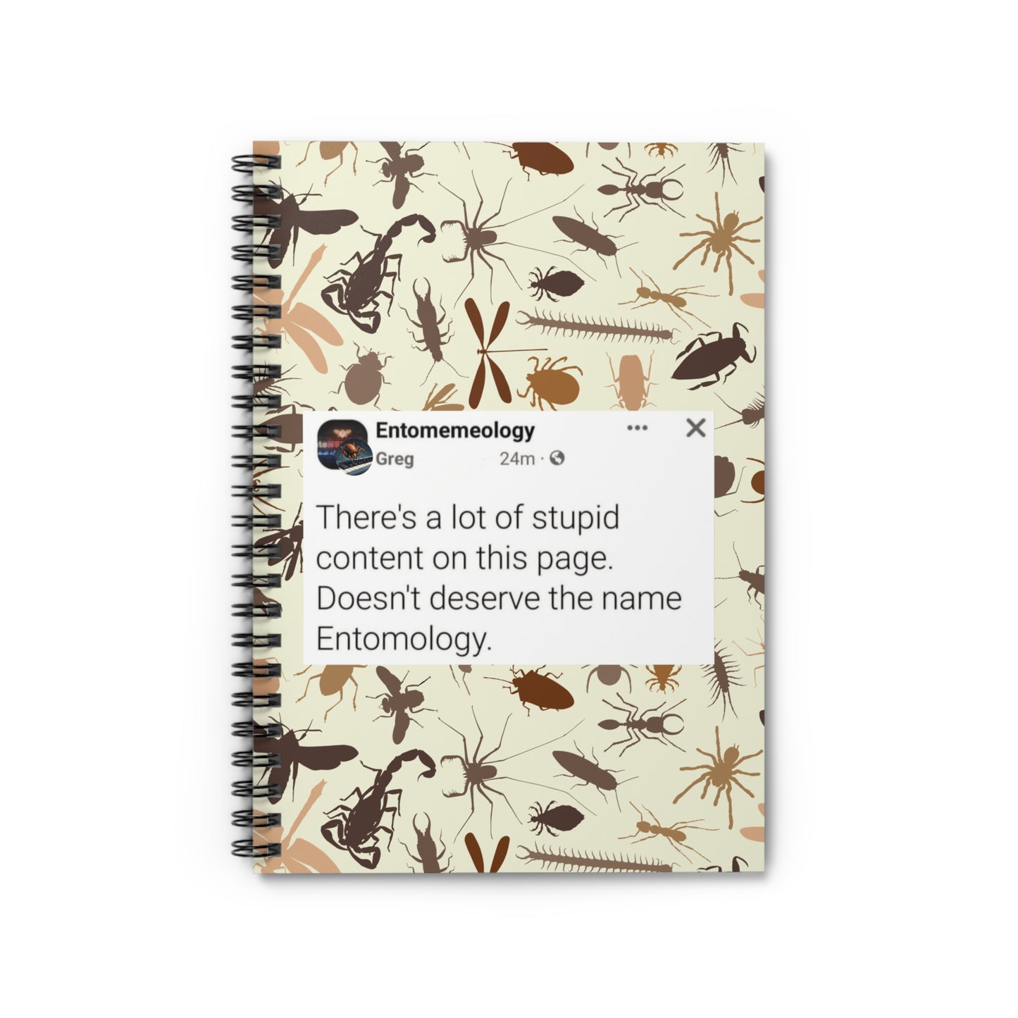 Entomemeology-Greg-Inspired Spiral Notebook - Perfect for Insect Lovers, Educational Gifts, Nature Journals, Note-taking, Daily To-Do Lists