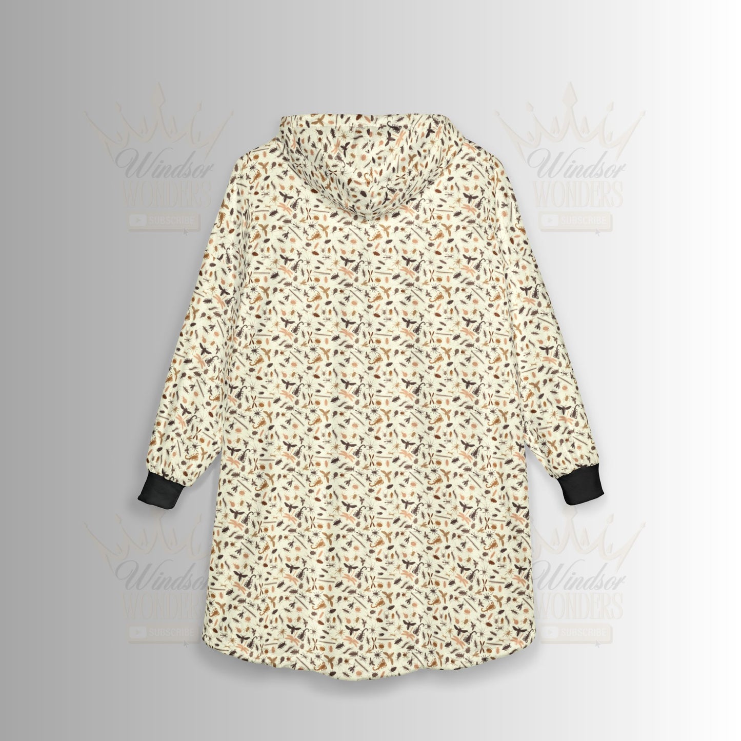 Cozy Creepy Crawlers Unisex Hooded Blanket, Warm Throw for Snuggling, Perfect for Home, Camping, Movie Nights, Gift for Any Occasion