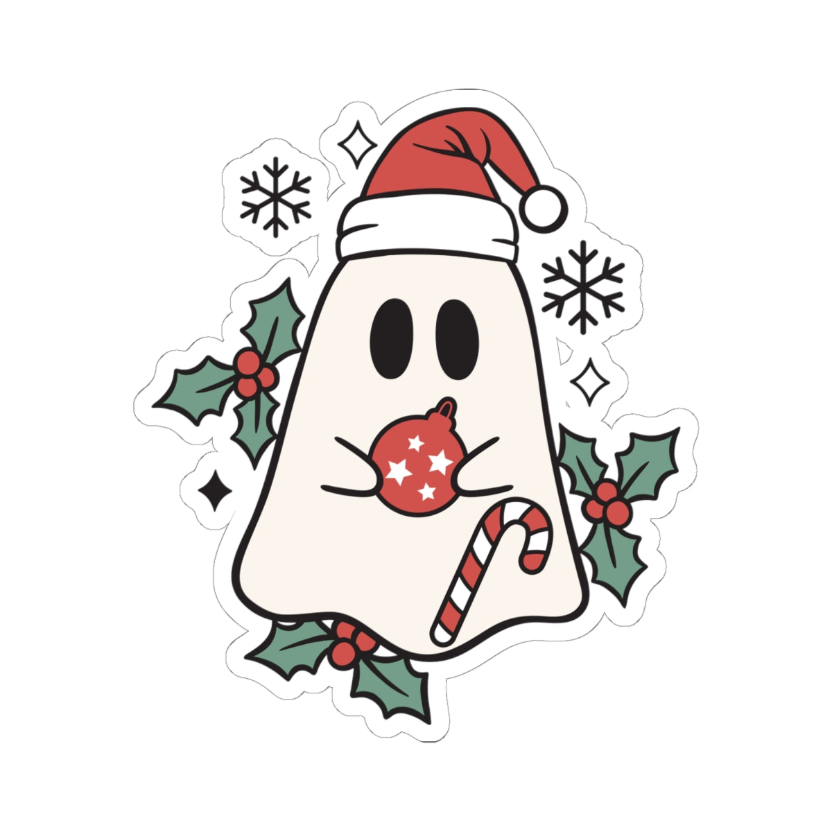 Spooky Christmas Spirit Kiss-Cut Stickers