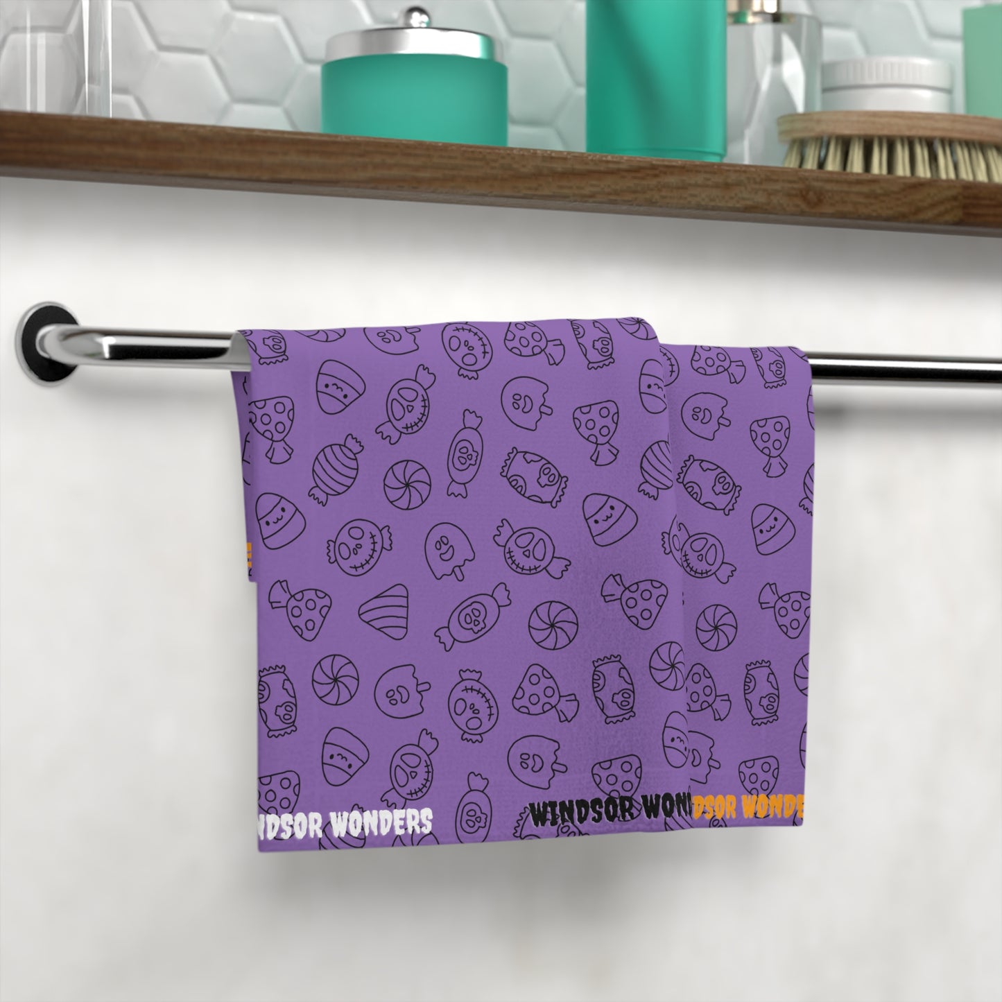 Windsor Wonders Light Purple Halloween Candy Face Towel