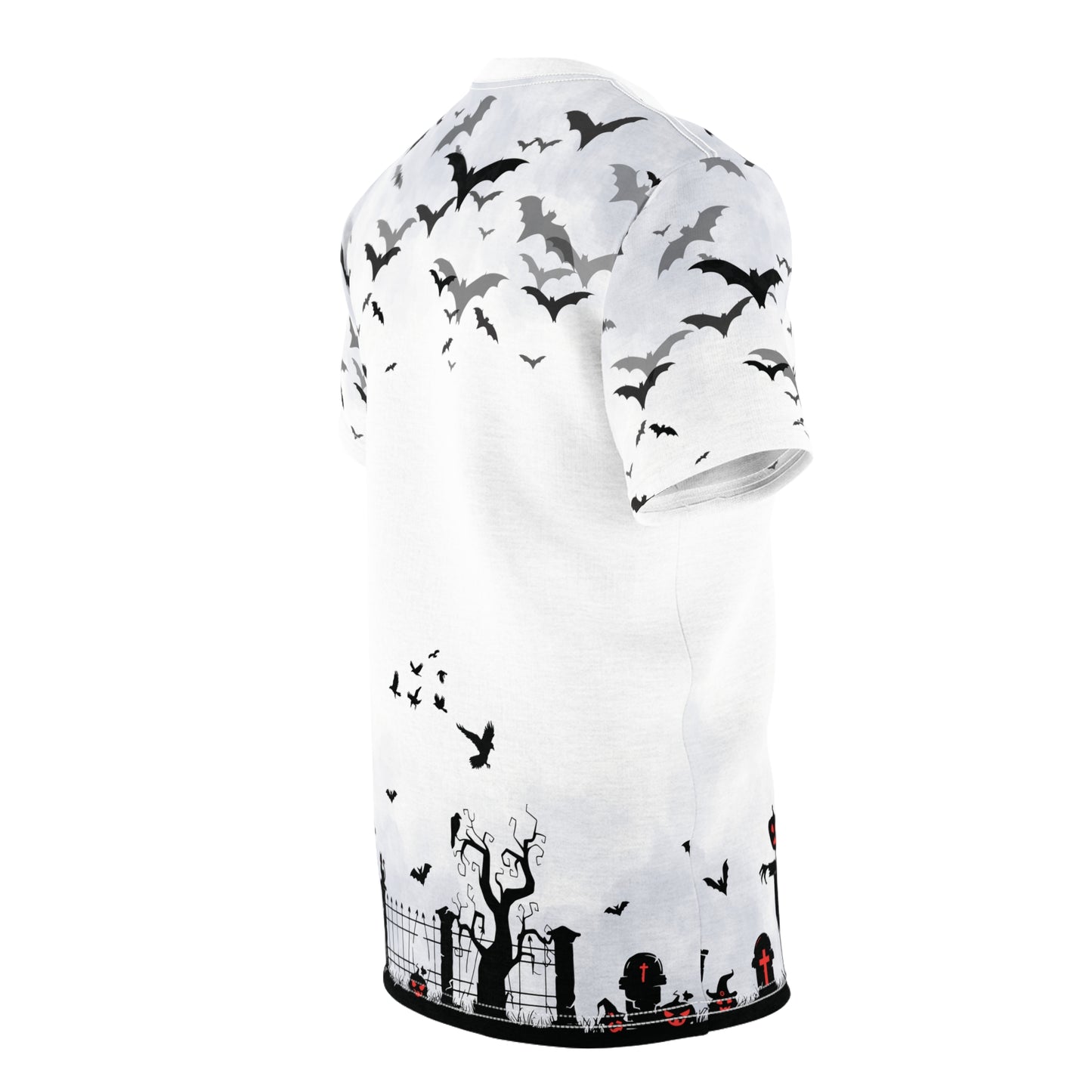 Windsor Wonders White Graveyard Bats Unisex Cut & Sew Tee (AOP)