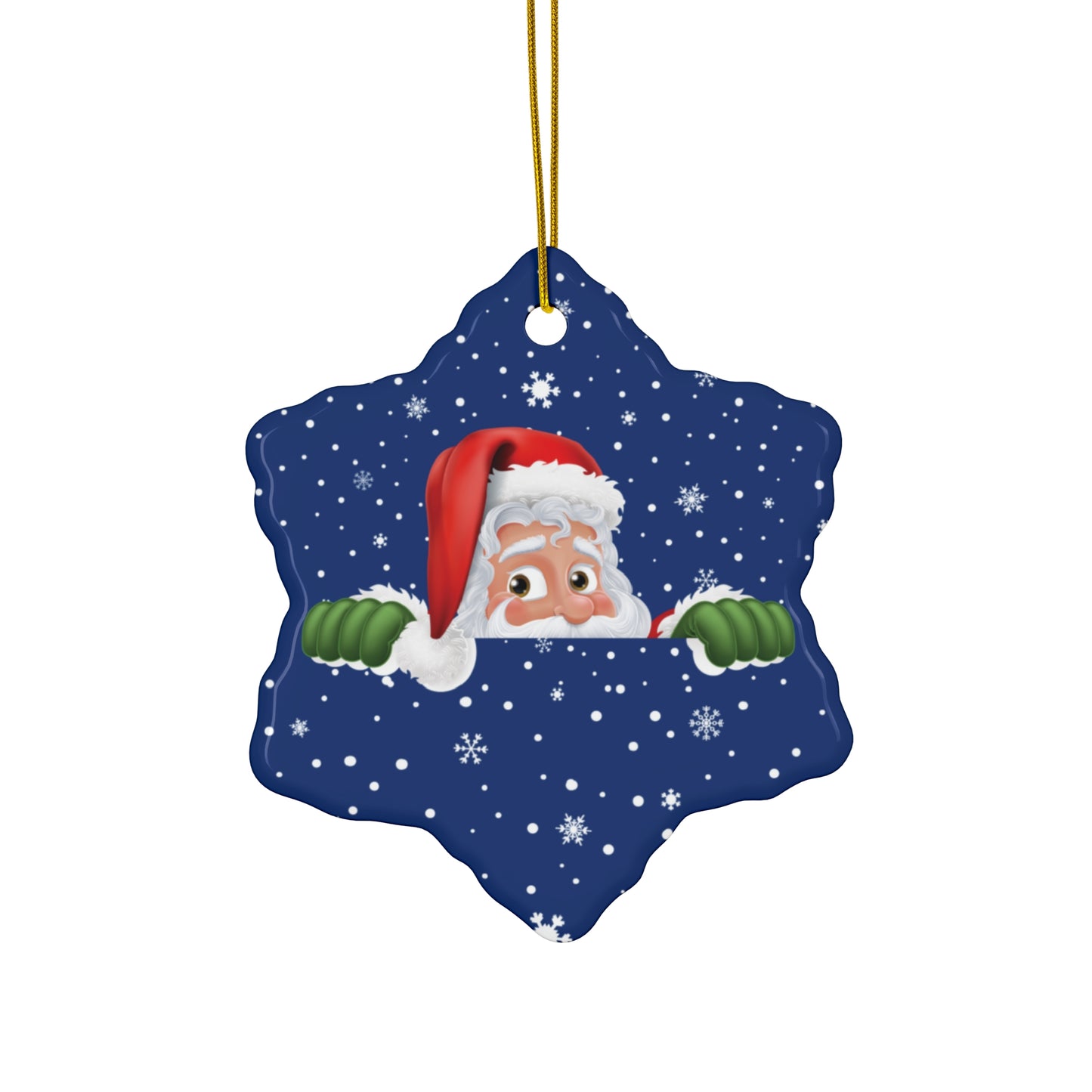 Santa Ceramic Ornament, 4 Shapes