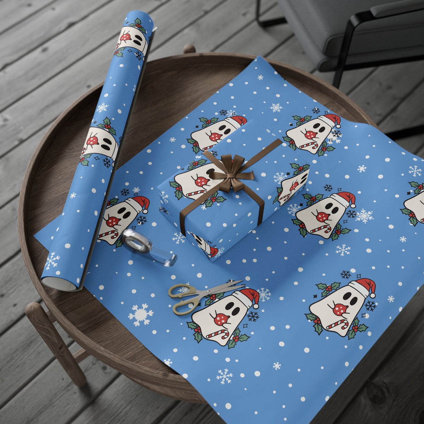 Festive Spirits Wrapping Papers Light Blue