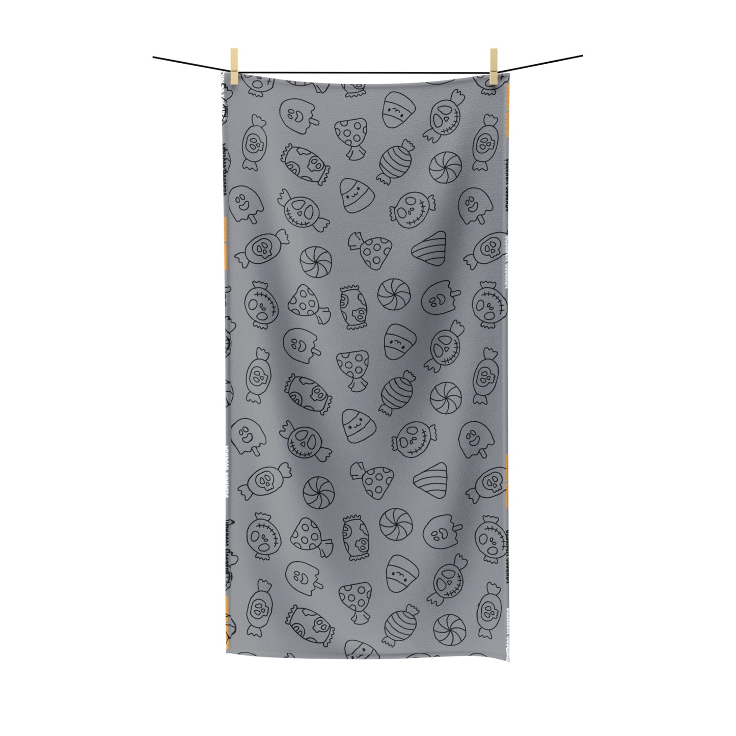 Windsor Wonders Grey Halloween Candy Polycotton Towel