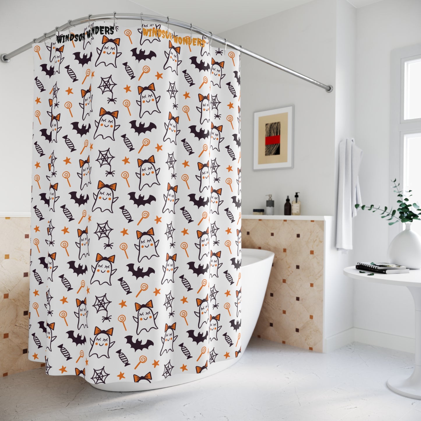 Windsor Wonders Cute Ghosts Shower Curtains