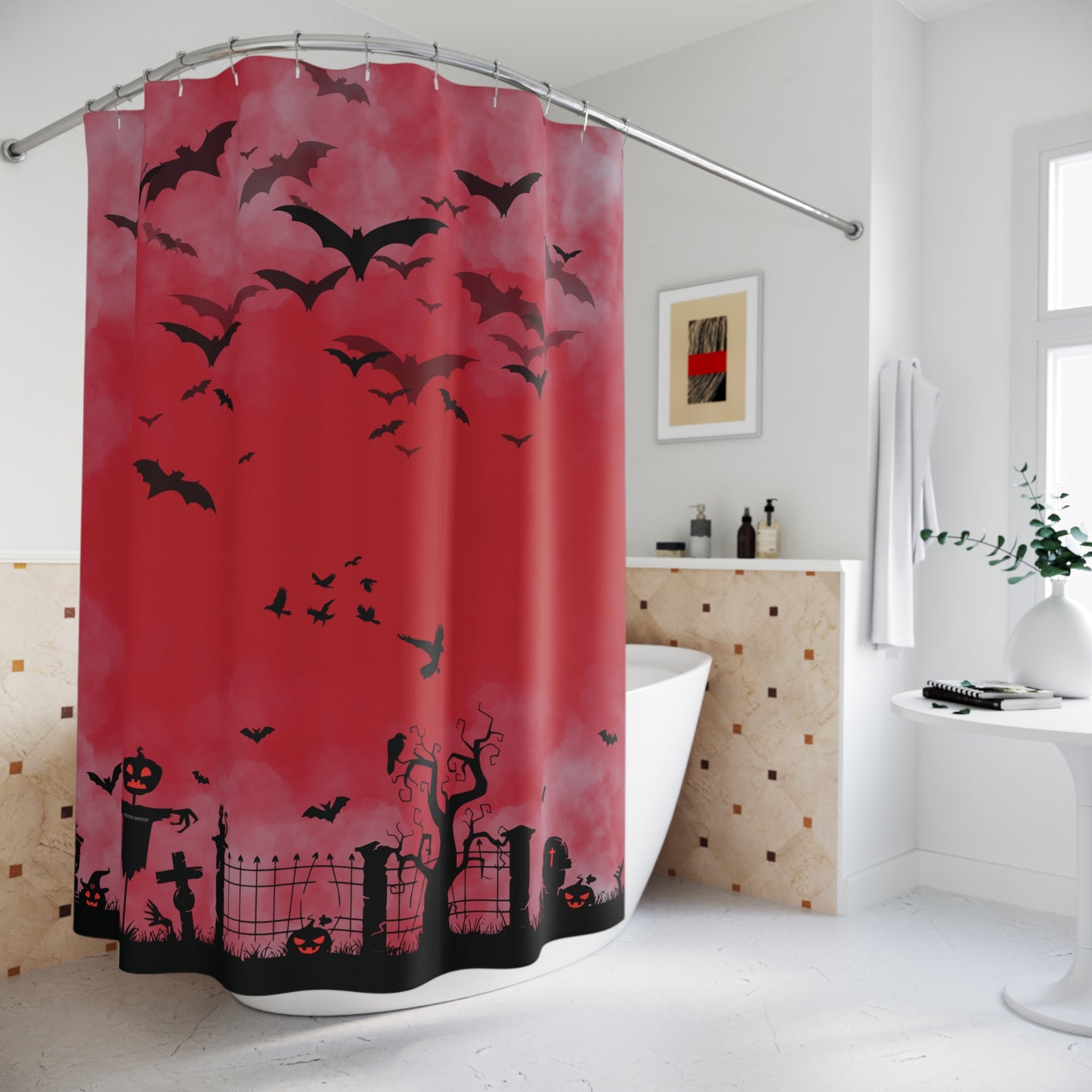 Windsor Wonders Red Graveyard Shower Curtains
