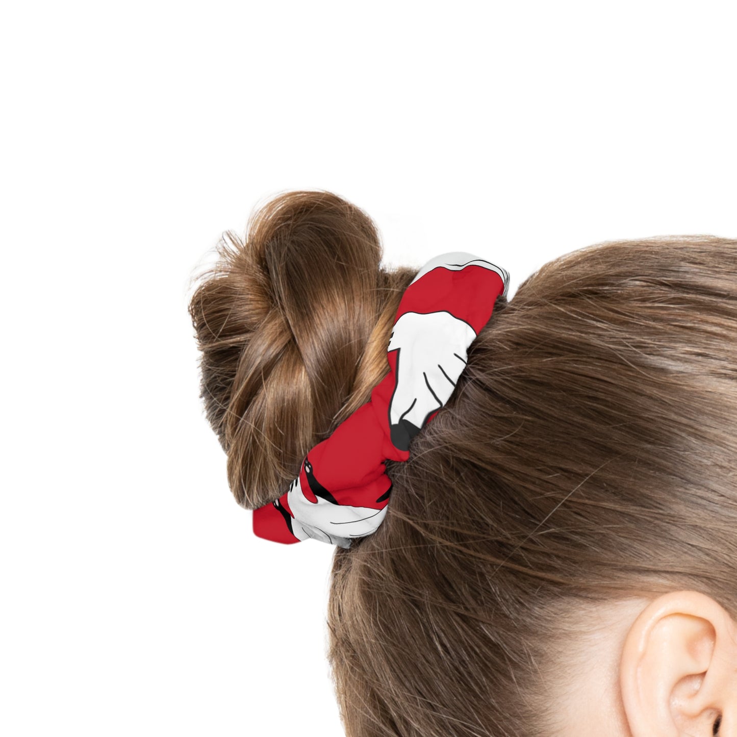 Windsor Wonders Ghost Cats Dark Red Scrunchie