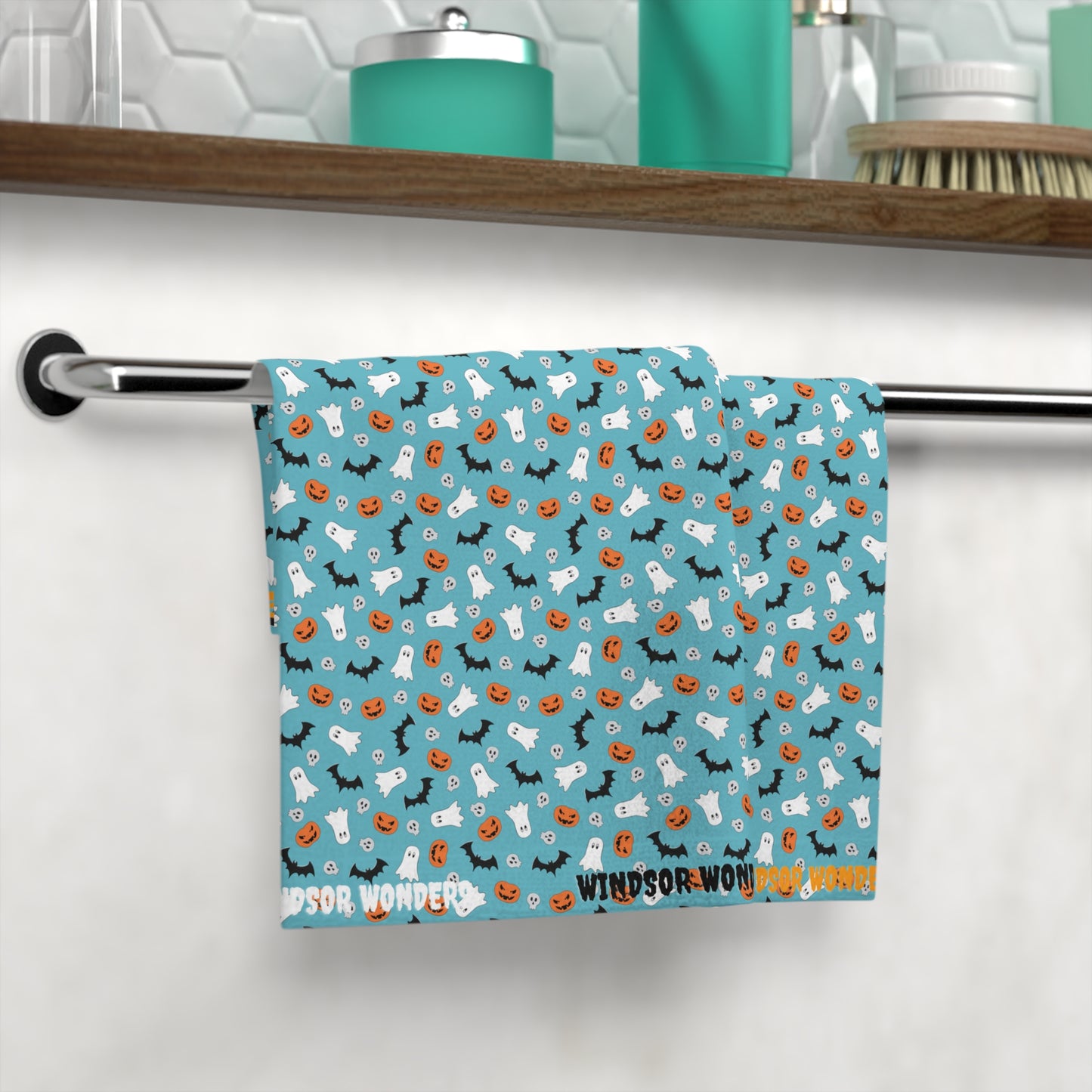 Windsor Wonders Blue Halloween Face Towel