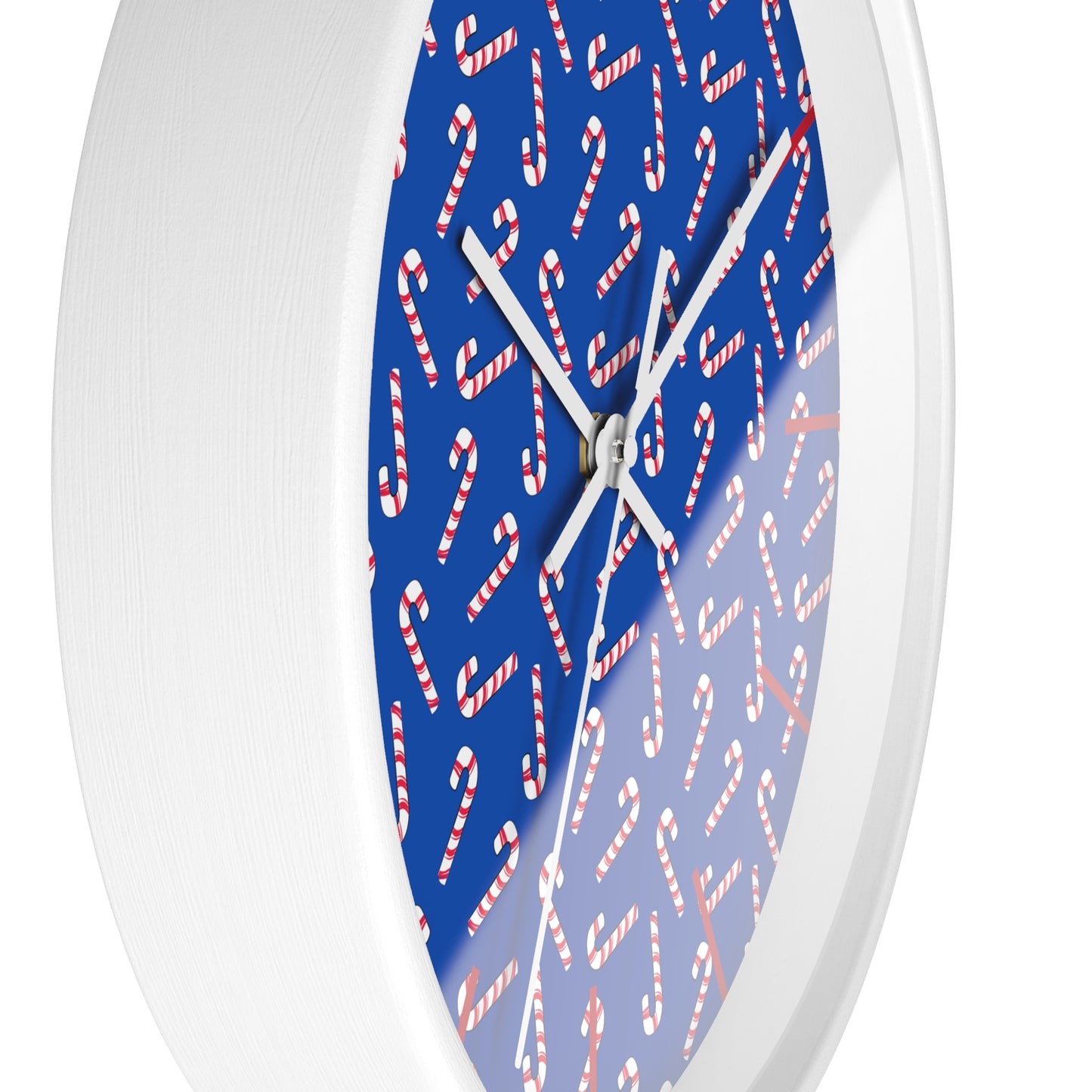 Candy Cane Dark Blue Wall Clock
