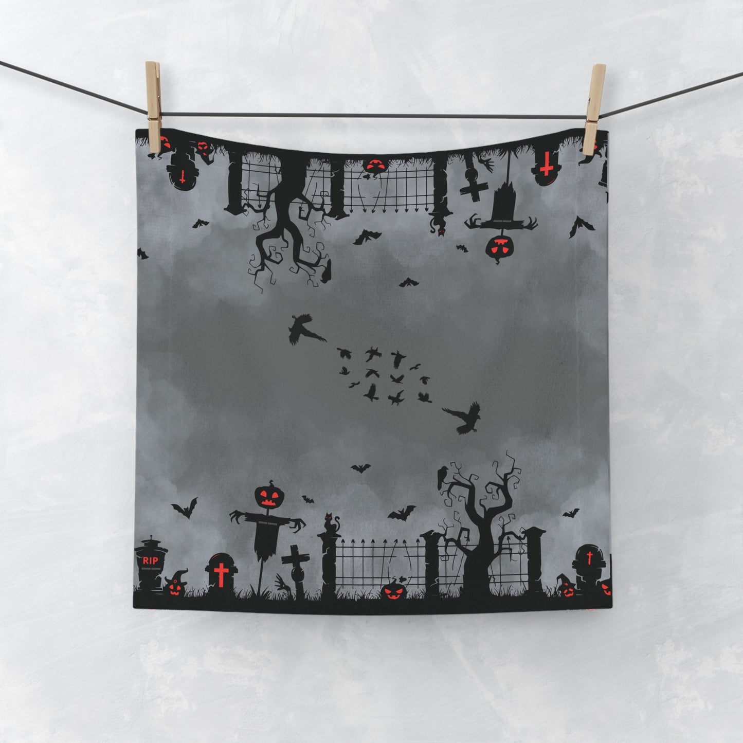 Windsor Wonders Dark Grey Graveyard Face Towel