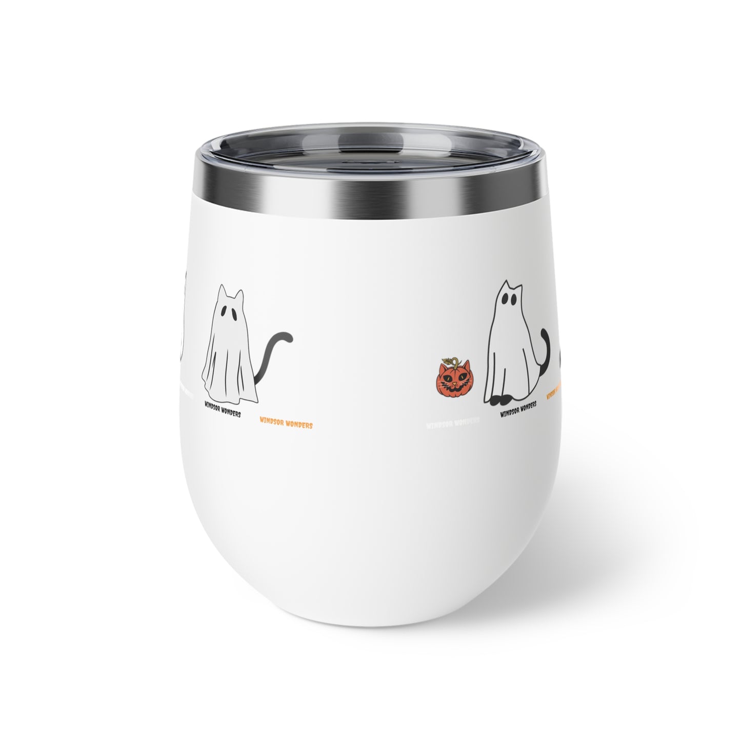 Windsor Wonders Ghost Cats Copper Vacuum Insulated Cup, 12oz
