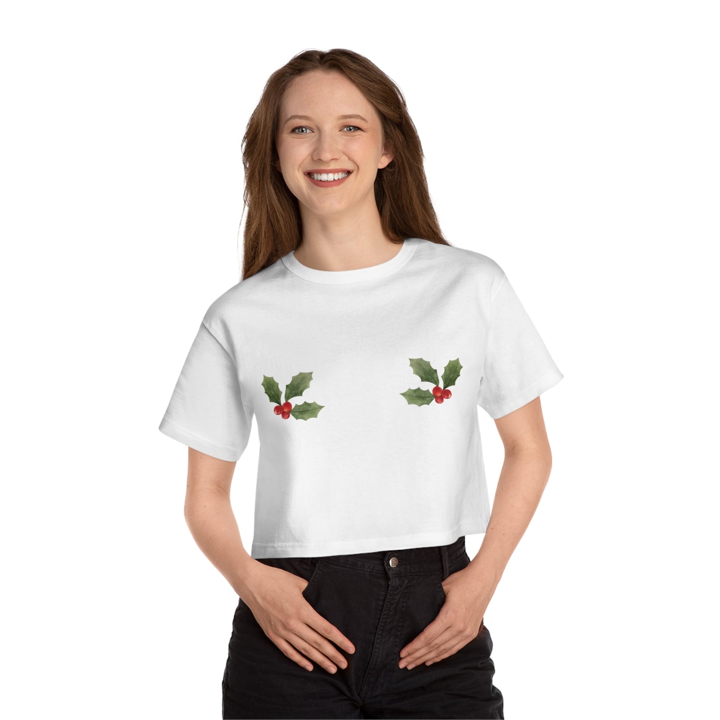 Windsor Wonders Holly Berries Champion Women's Heritage Cropped T-Shirt