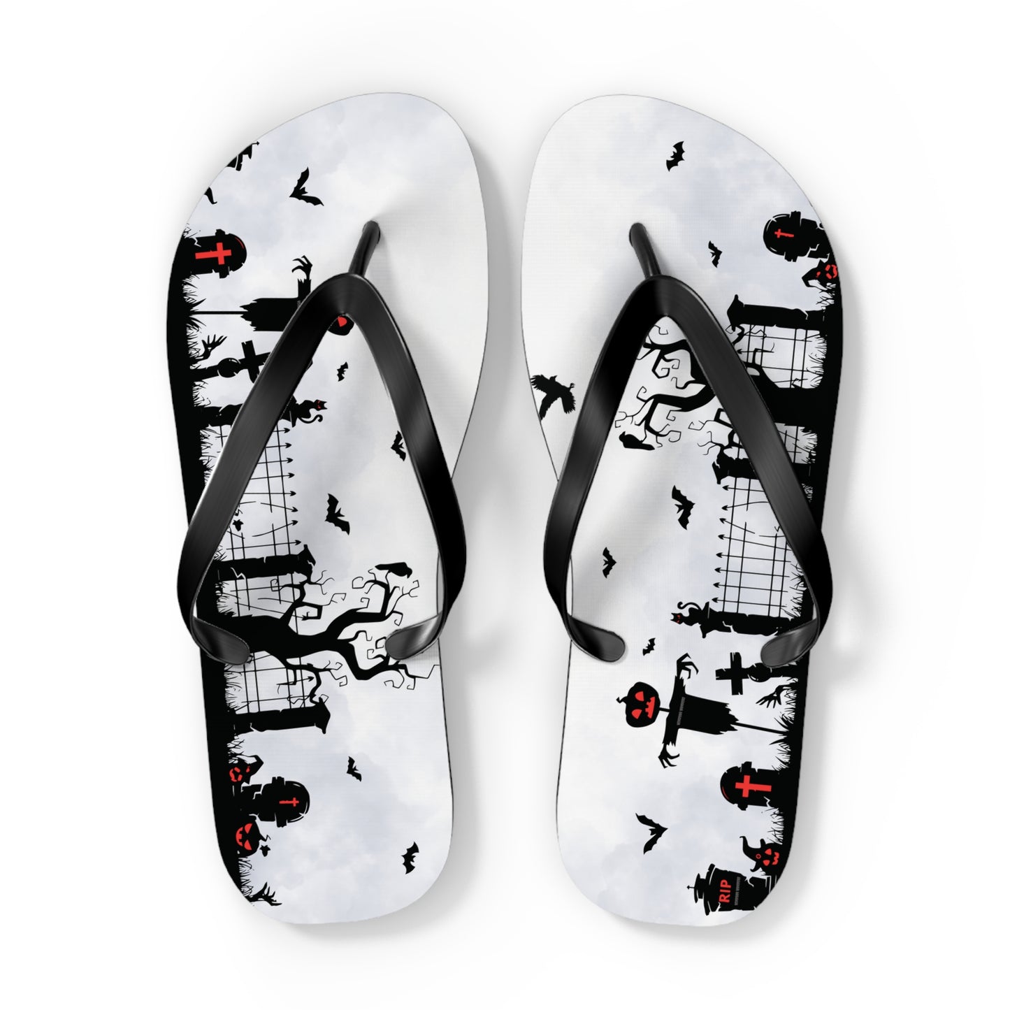 Windsor Wonders White Graveyard Halloween Flip Flops