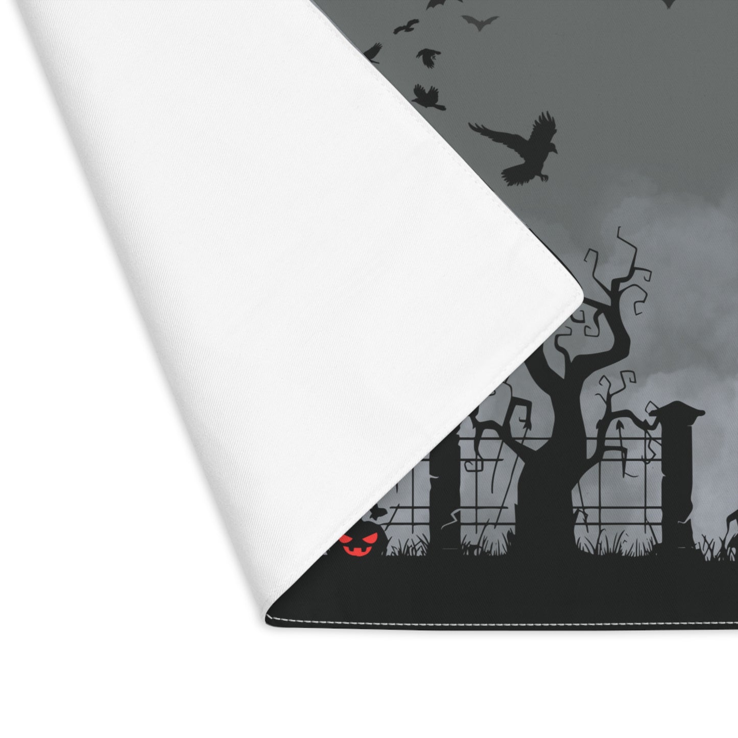 Windsor Wonders Dark Grey Halloween Graveyard Placemat, 1pc