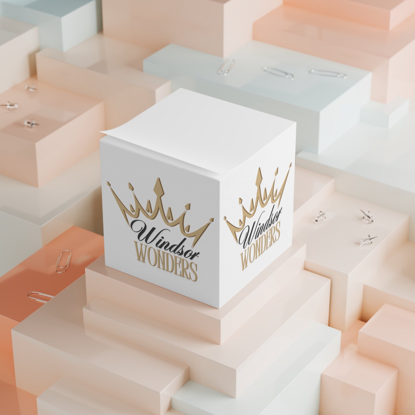 Windsor Wonders Crown Note Cube - Elegant Desk Organizer
