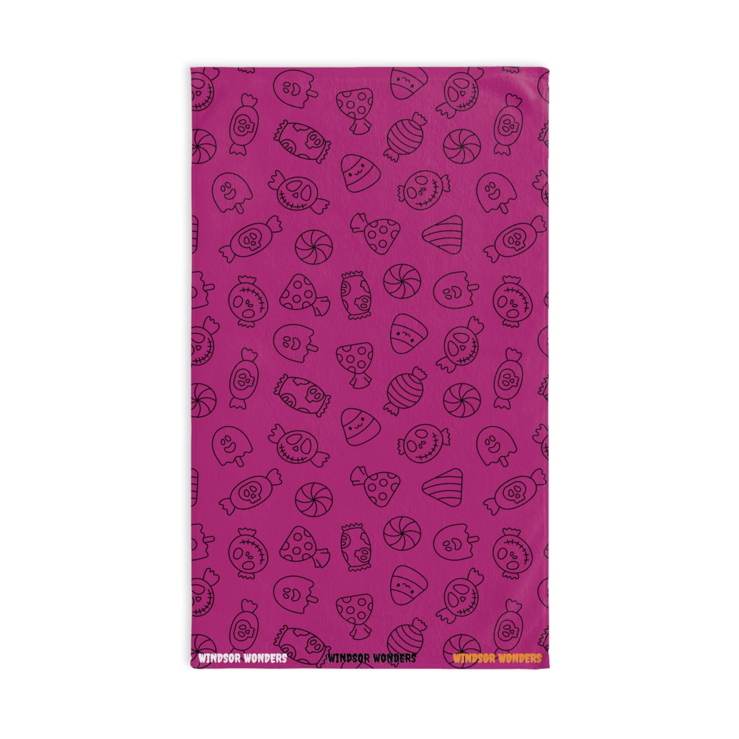 Windsor Wonders Pink Halloween Candy Hand Towel
