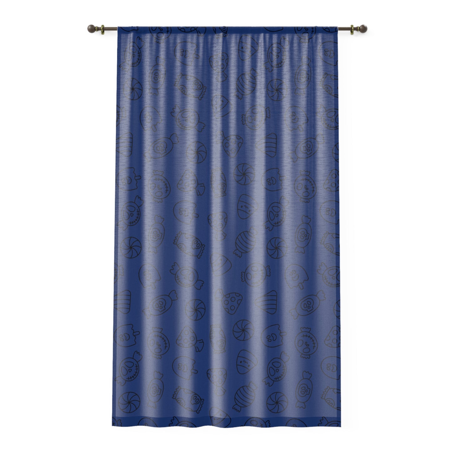 Windsor Wonders Dark Blue Halloween Candy Window Curtain