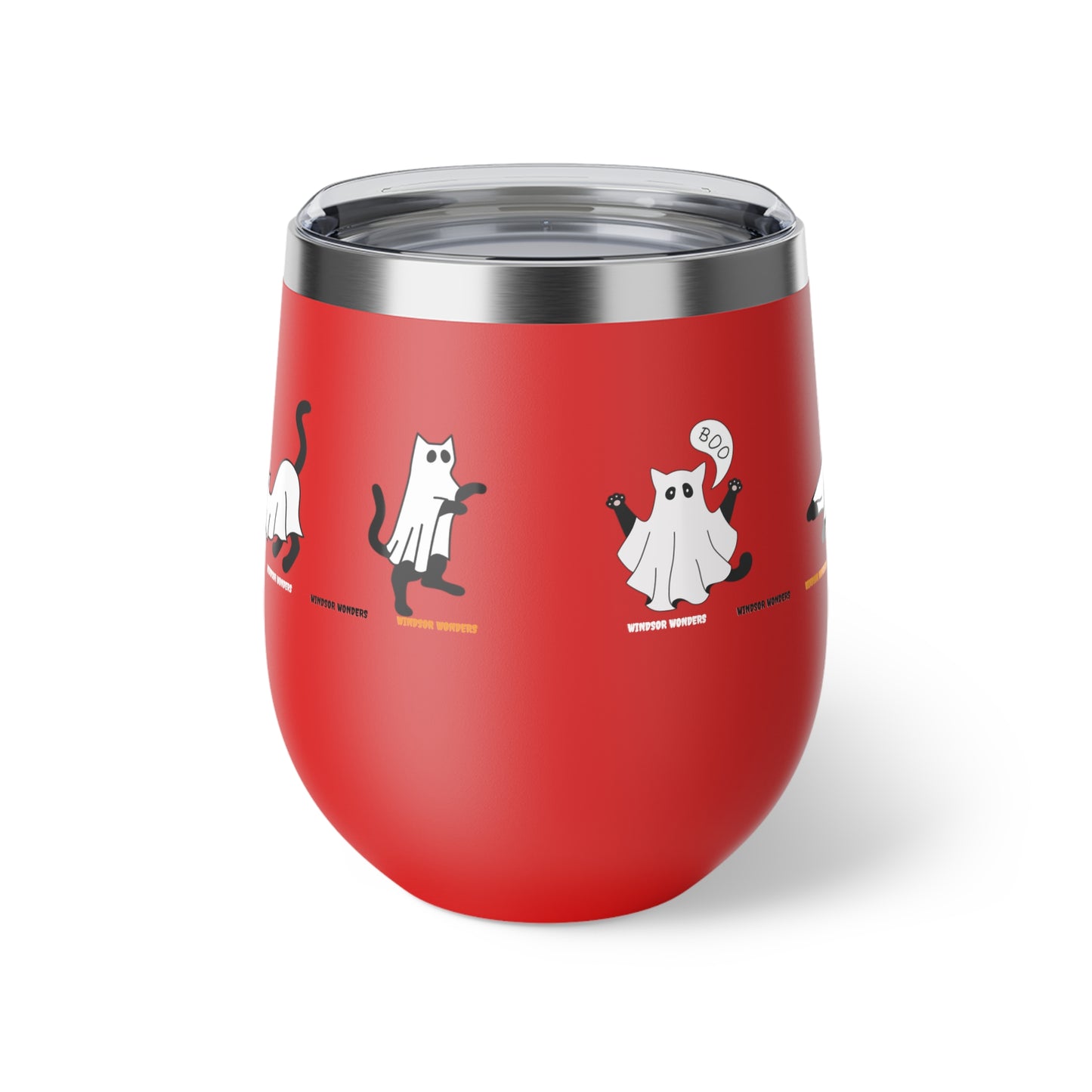 Windsor Wonders Ghost Cats Copper Vacuum Insulated Cup, 12oz