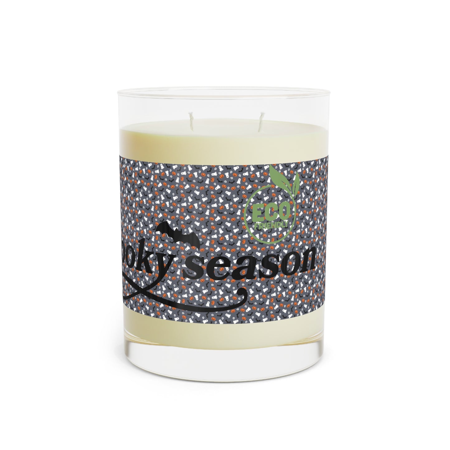 Scented Candle - Full Glass, 11oz, Dark Grey Halloween wrapped