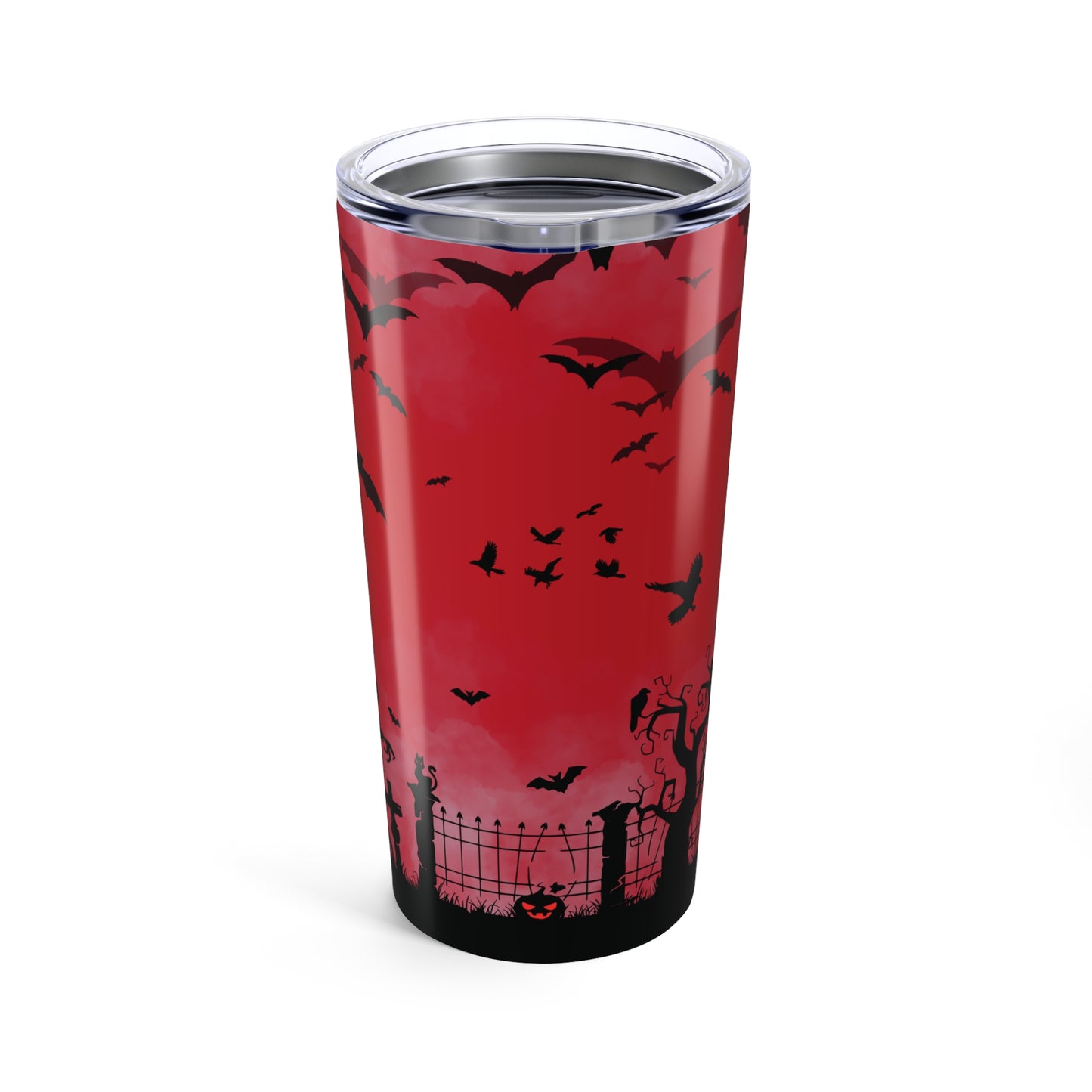 Dark Red Graveyard Halloween Tumbler 20oz
