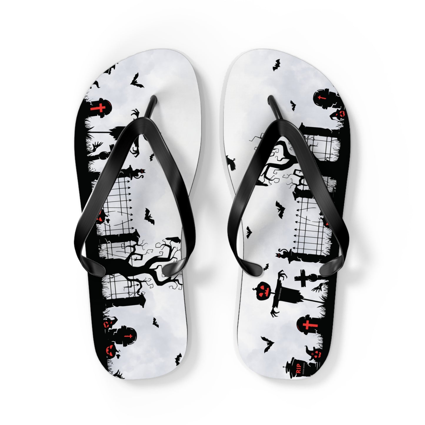 Windsor Wonders White Graveyard Halloween Flip Flops