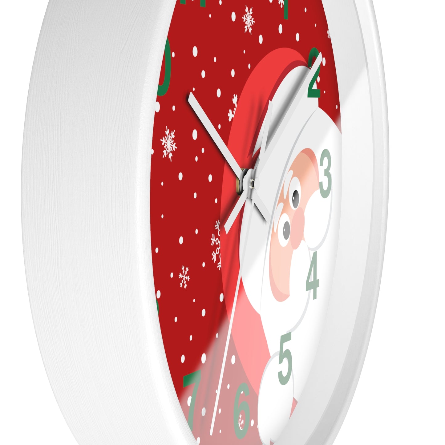 Santa's Watching Dark Red Wall Clock