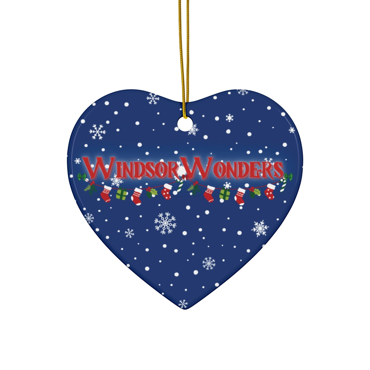 Windsor Wonders Dark Blue Ceramic Ornament, 4 Shapes