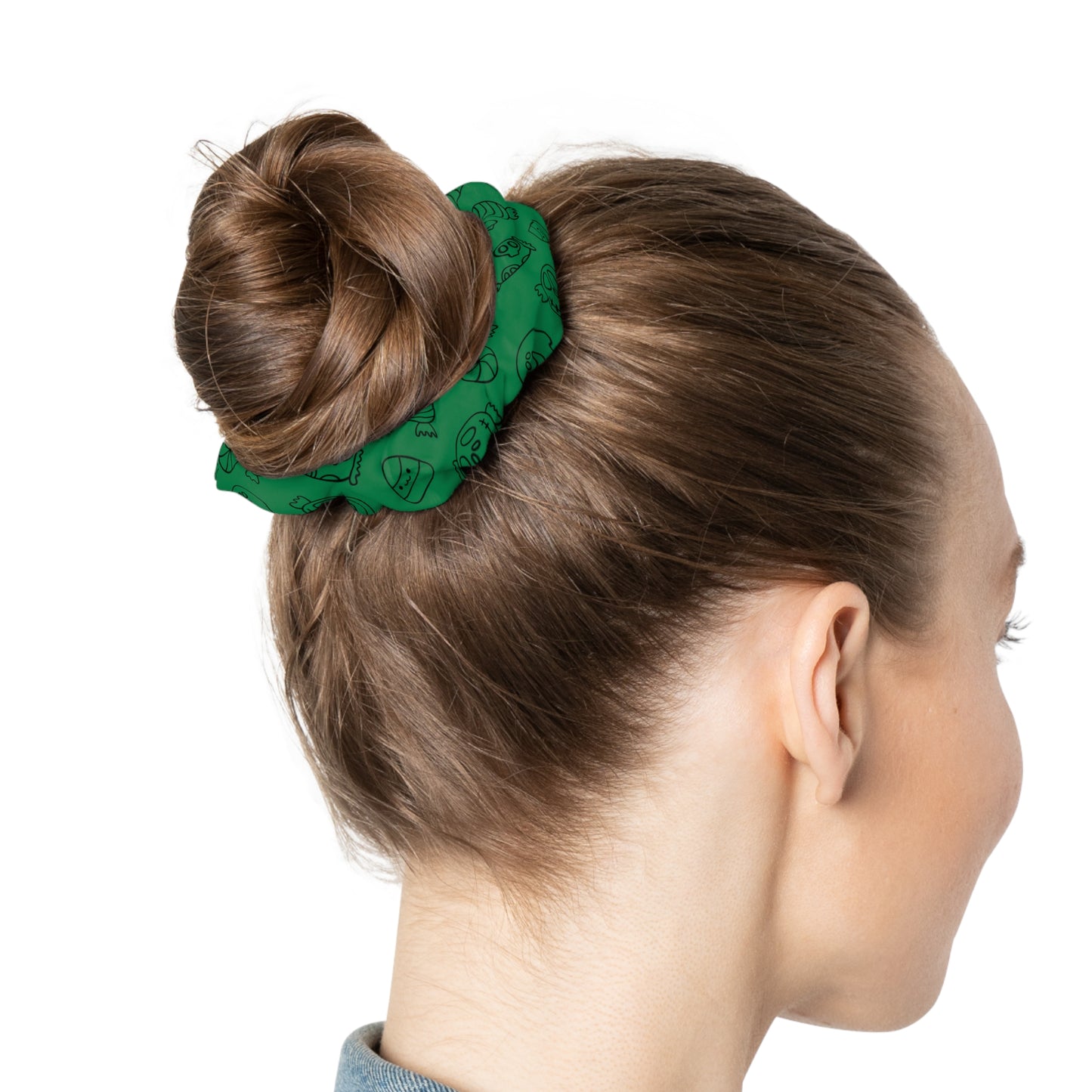 Windsor Wonders Dark Green Halloween Candy Scrunchie
