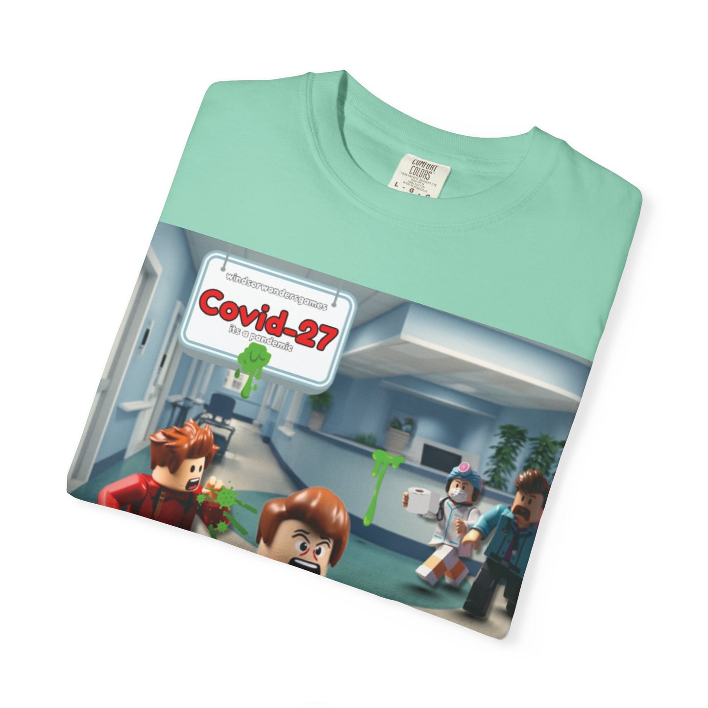 Covid-27 Pandemic Panic T-Shirt | Blocky Characters