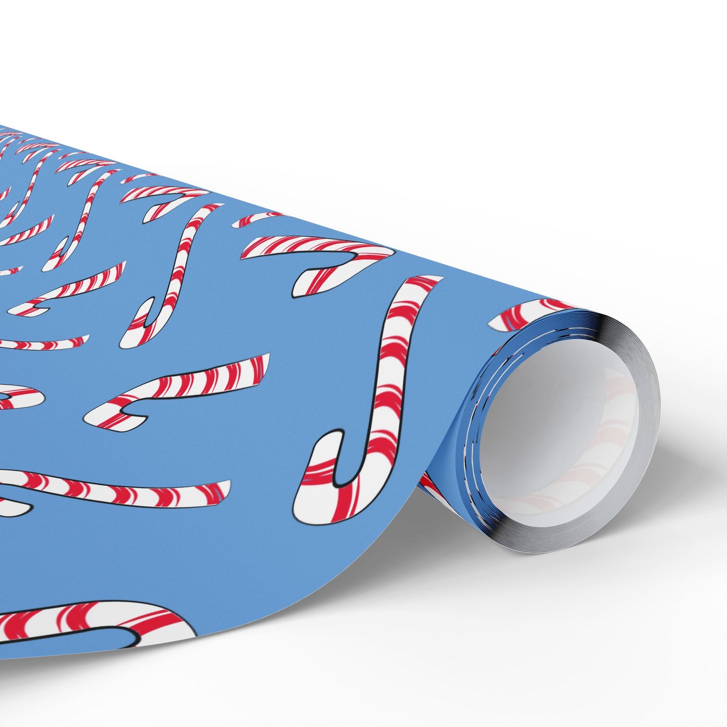 Light Blue Candy Cane Wrapping Papers