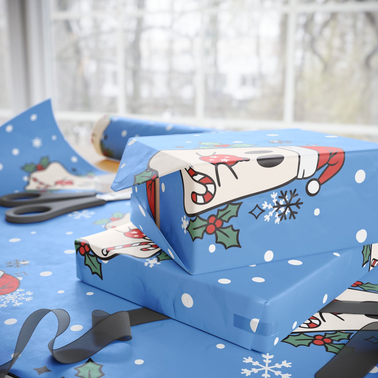 Festive Spirits Wrapping Papers Light Blue