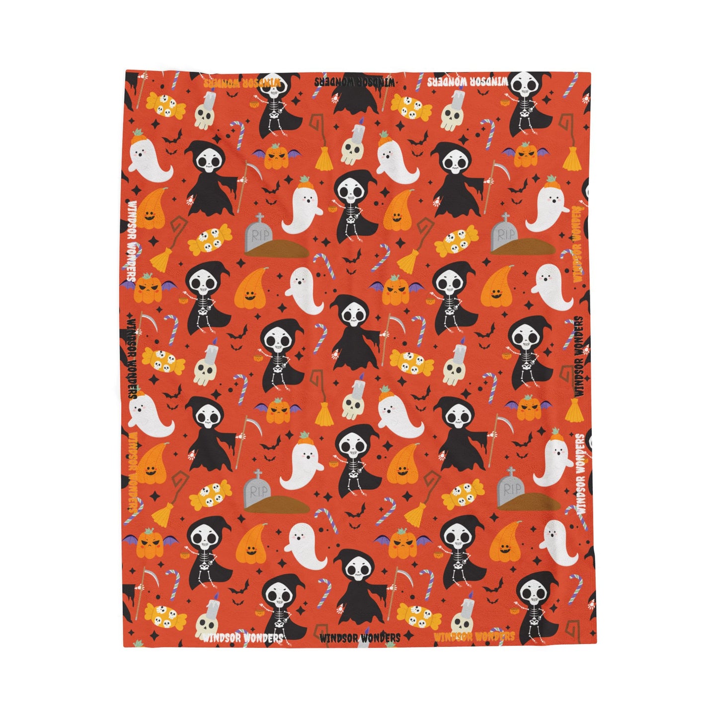 Windsor Wonders Reaper Halloween Velveteen Plush Blanket