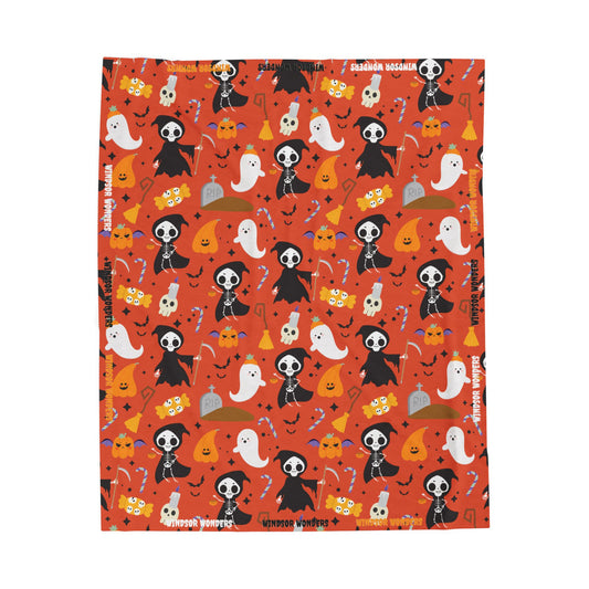 Windsor Wonders Reaper Halloween Velveteen Plush Blanket