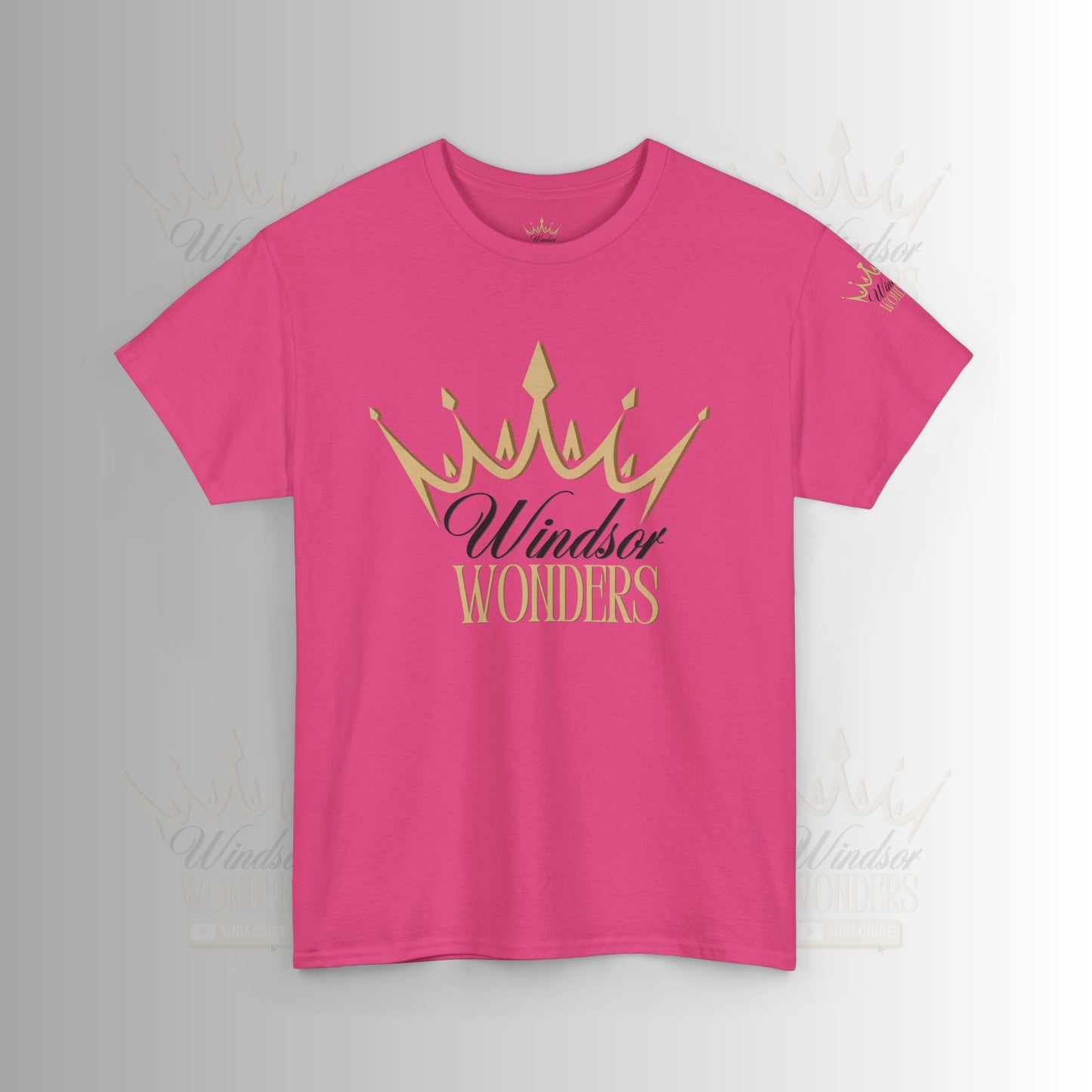 Windsor Wonders Crown Tee | Gold Graphic T-Shirt, Unisex Casual Wear, Birthday Gift, Royalty Theme, Comfortable Fashion