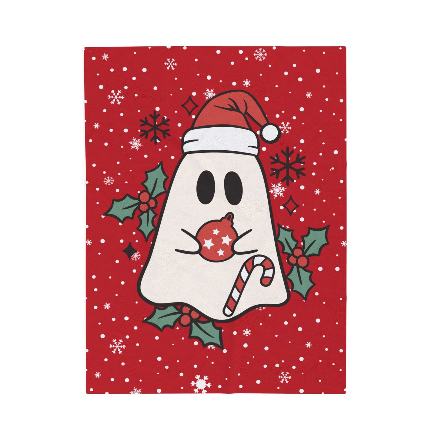 Big Festive Spirits Dark Red Velveteen Plush Blanket