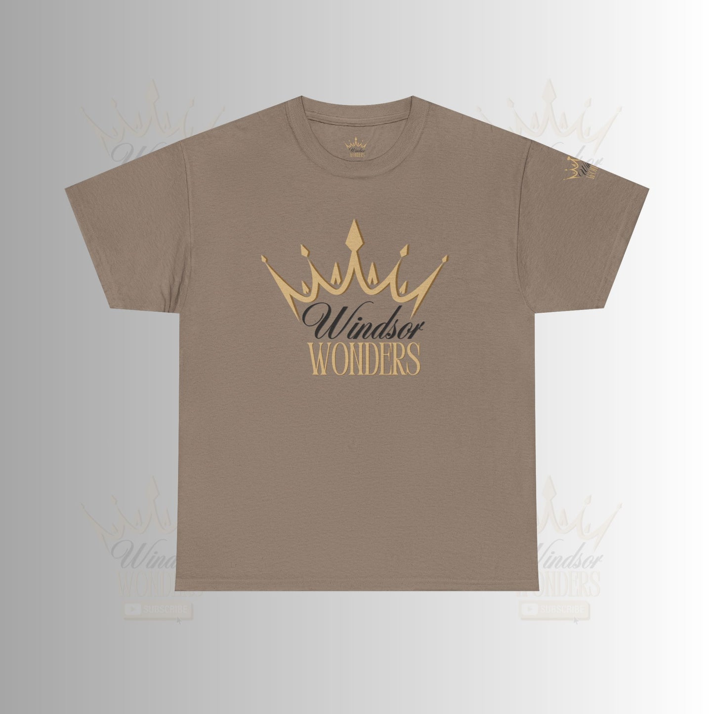 Windsor Wonders Crown Tee | Gold Graphic T-Shirt, Unisex Casual Wear, Birthday Gift, Royalty Theme, Comfortable Fashion
