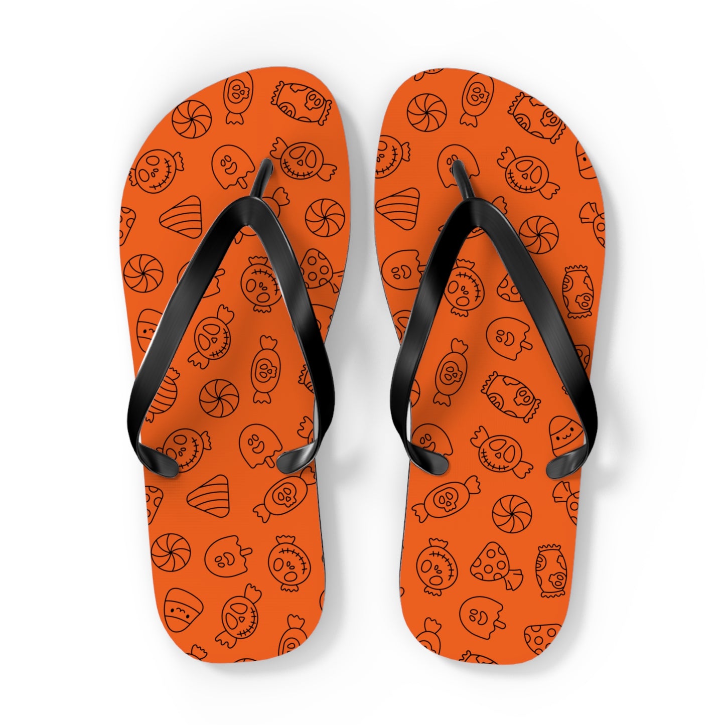 Windsor Wonders Orange Halloween Candy Flip Flops