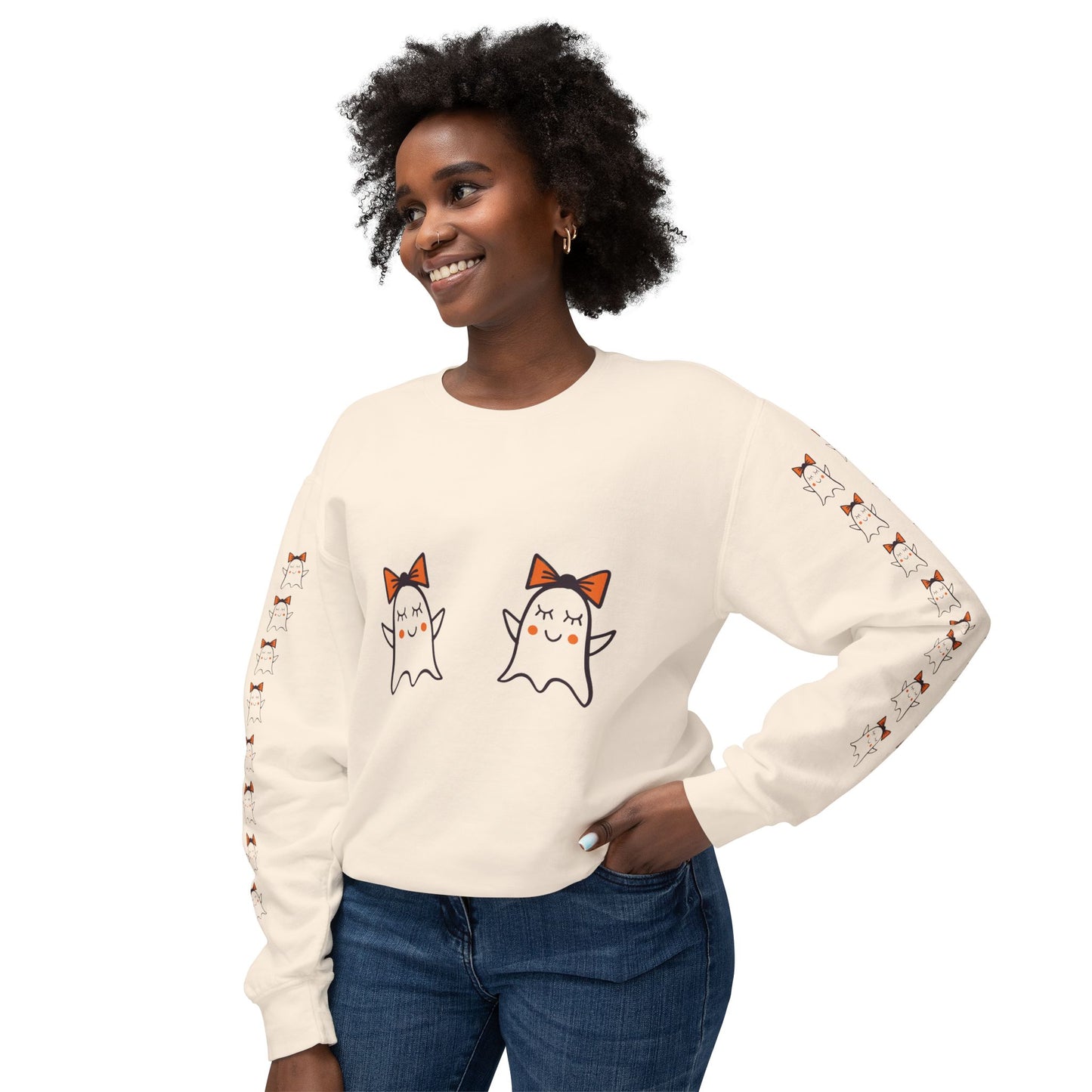 Cute Ghosts Unisex Lightweight Crewneck Sweatshirt