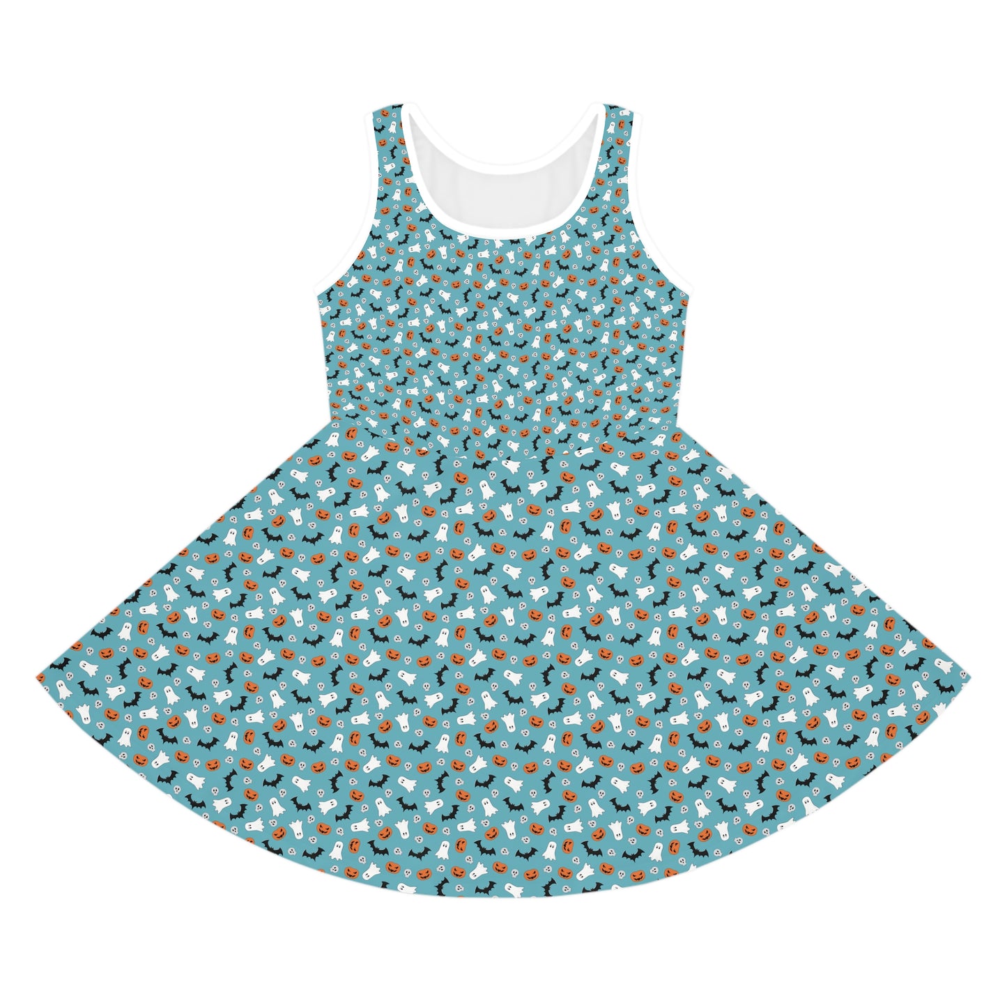 Blue Halloween Girls' Sleeveless Sundress (AOP)