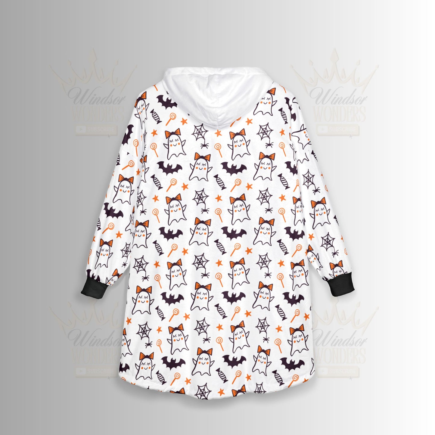 Halloween Ghost Hooded Blanket - Cute Spooky Design