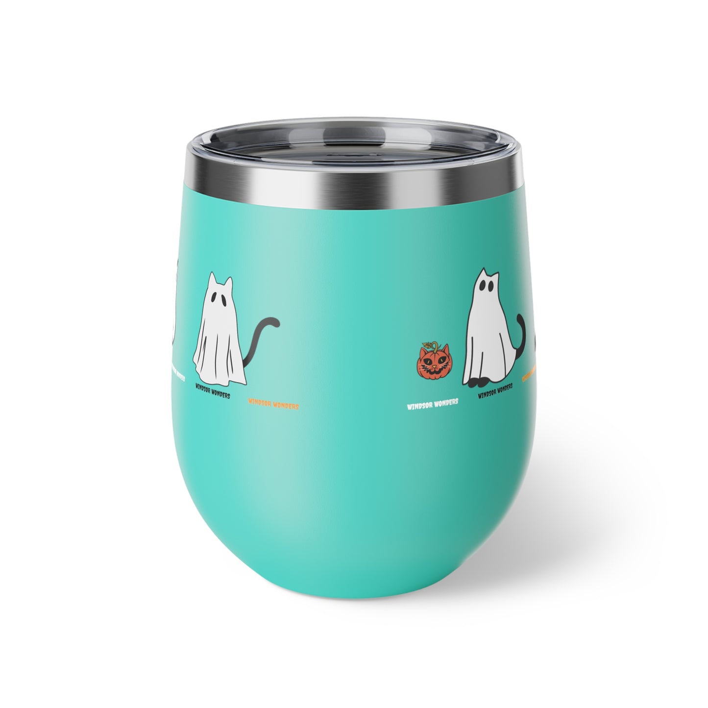 Windsor Wonders Ghost Cats Copper Vacuum Insulated Cup, 12oz