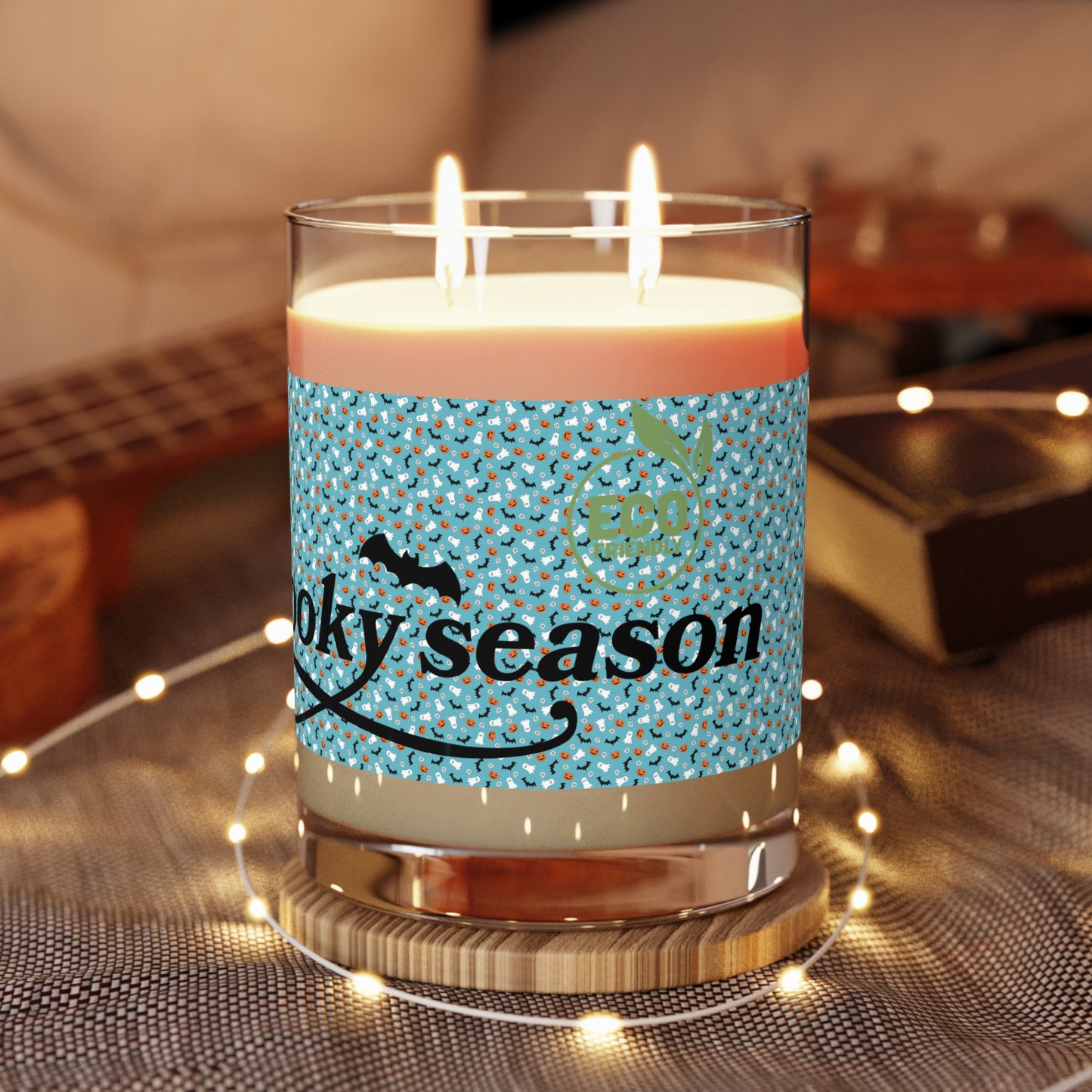 Scented Candle - Full Glass, 11oz, Blue Halloween wrapped