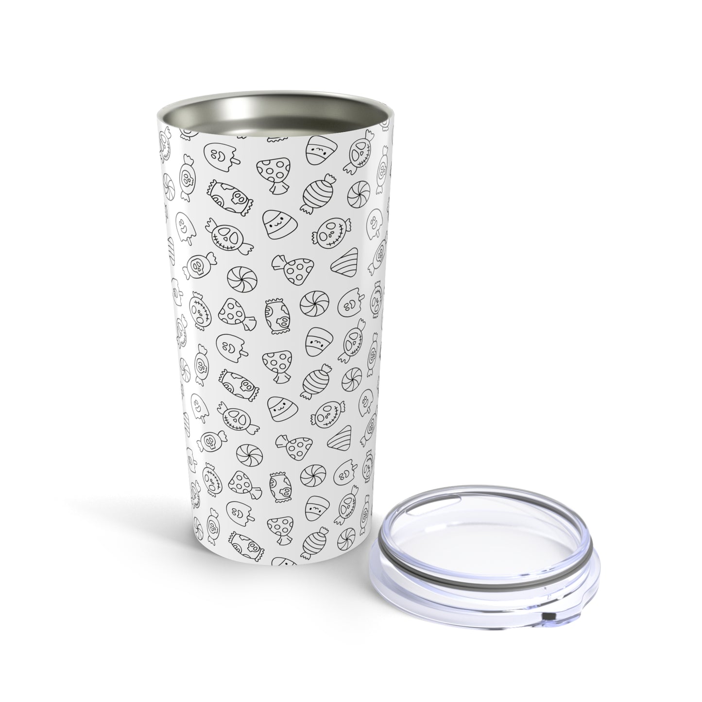 White Halloween Candy Tumbler 20oz