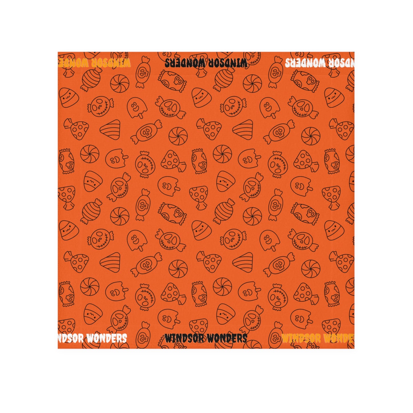 Windsor Wonders Orange Halloween Candy Face Towel